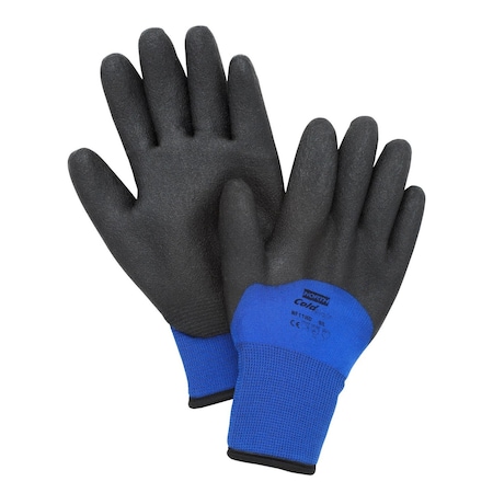 North Cold Grip NF11HD Black/Blue 2XL Synthetic Full Fingered Work & General Purpose Gloves - PVC Foam Palm & Over Knuckles Coating - Seamless Lining - NF11HD/11XXL [PRICE is per PAIR]